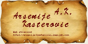 Arsenije Kašterović vizit kartica